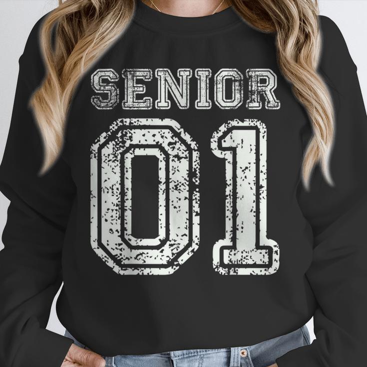 Senior 01 Class Of 2001 Retro College High School Graduation Unisex Sweatshirt