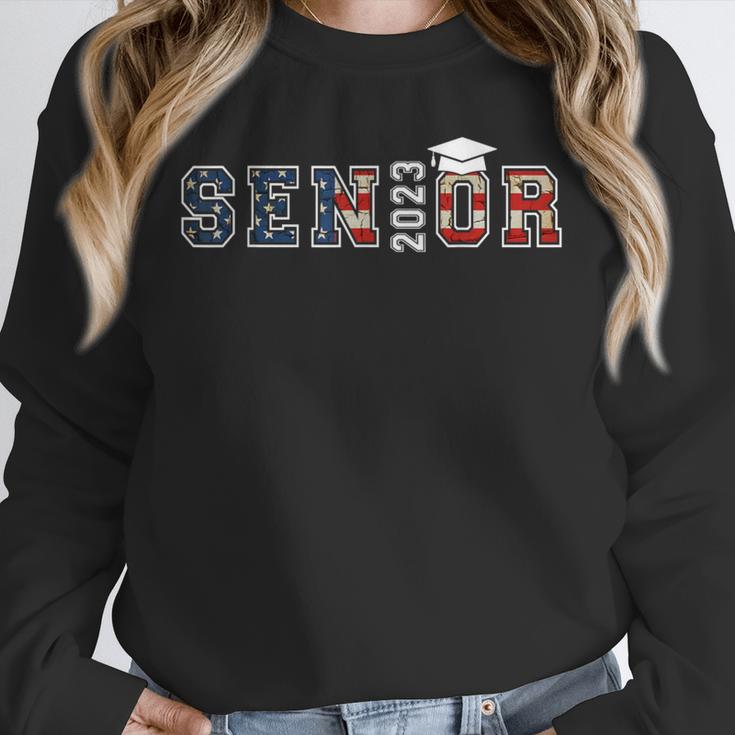 Senior 2023 American Flag USA Graduation Class Of 2023 Women Kids Men Unisex Sweatshirt