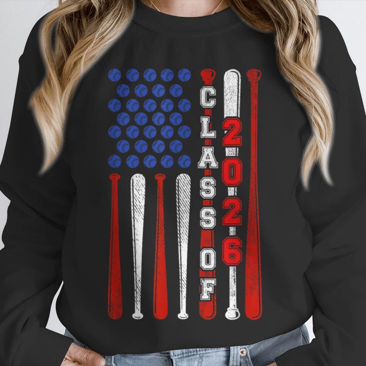 Senior 2026 Baseball American Flag Class Of 2026 Graduation Unisex Sweatshirt