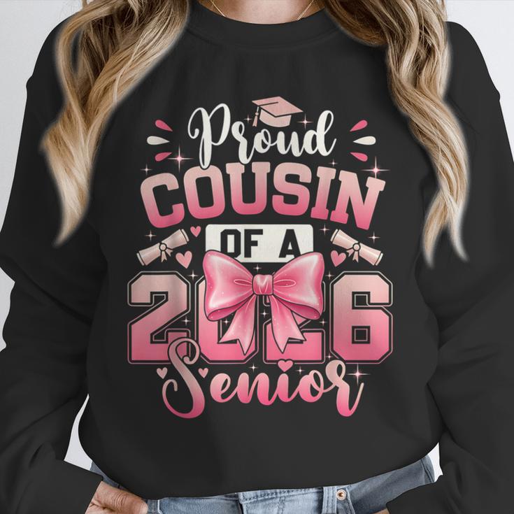 Senior 2026 Class Of 26 Coquette Pink Bow Graduation Cousin Unisex Sweatshirt