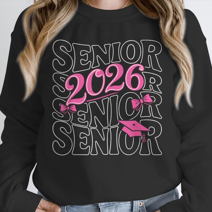 Senior 2026 Class Of 2026 Coquette Pink Bow Graduation Moms Unisex Sweatshirt