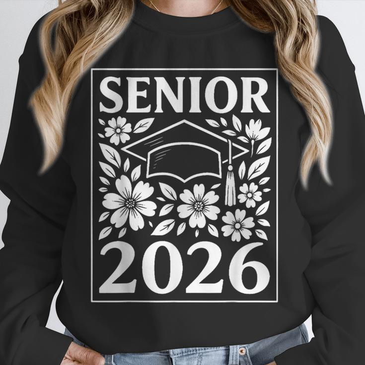 Senior 2026 Floral Flowers Class Of 2026 Graduation Kids Unisex Sweatshirt