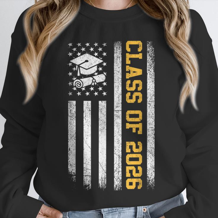 Senior 26 Class Of 2026 American Flag Graduation 2026 Unisex Sweatshirt