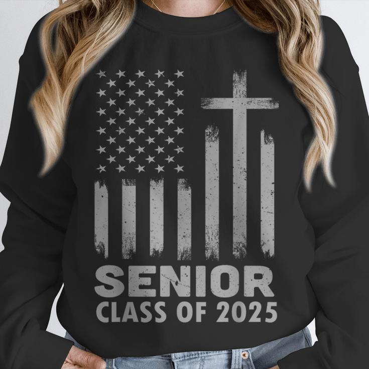 Senior Class Of 2025 USA Flag Cross Christian Graduation Unisex Sweatshirt