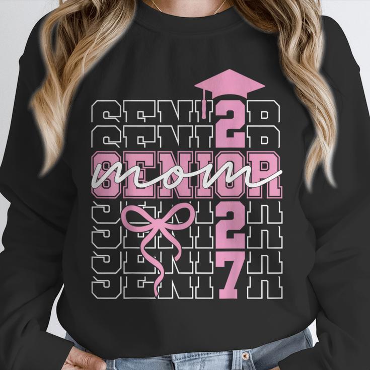 Senior Mom 2027 Class Of 2027 Coquette Bow Graduation 2027 Unisex Sweatshirt