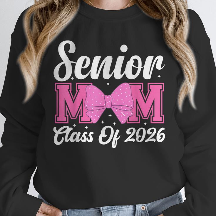 Senior Mom Class Of 2026 Pink Coquette Bow Graduation Unisex Sweatshirt
