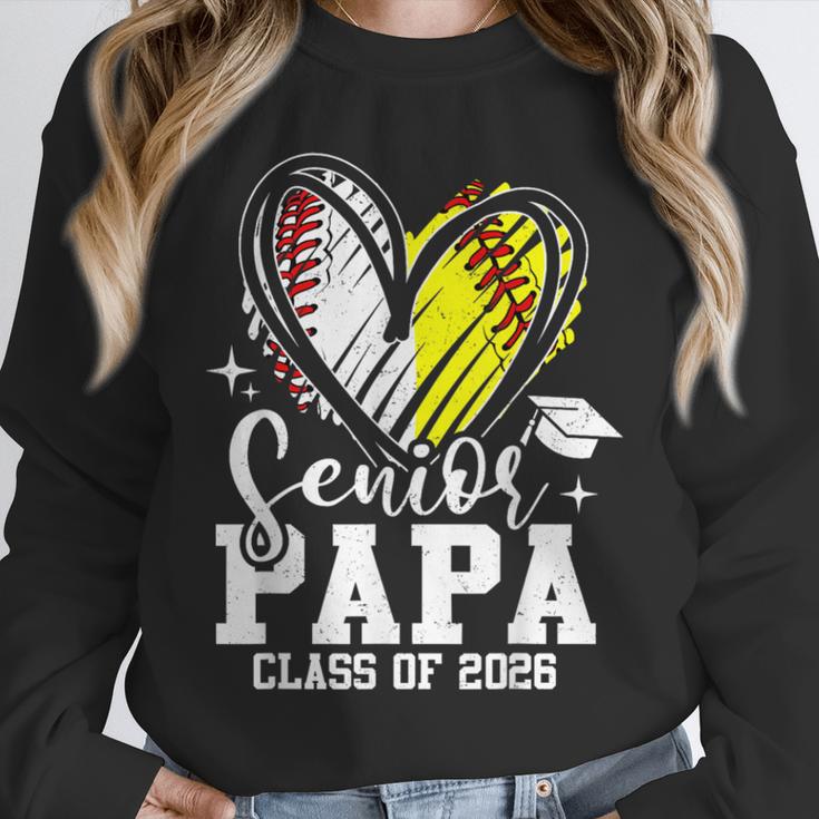 Senior Papa Class Of 2026 Baseball Softball Graduation Heart Unisex Sweatshirt
