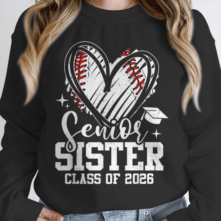 Senior Sister Class Of 2026 Baseball Graduation Heart Unisex Sweatshirt