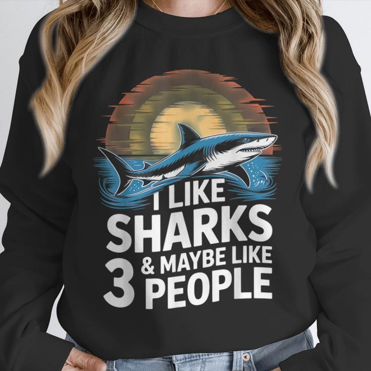 I Like Sharks & Maybe Like 3 People Humor Introverts Summer Unisex Sweatshirt I Like Sharks & Maybe Like 3 People Humor Introverts Summer Unisex Sweatshirt