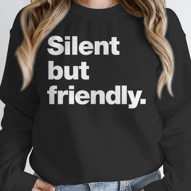 Silent But Friendly A Design For Introverts Unisex Sweatshirt