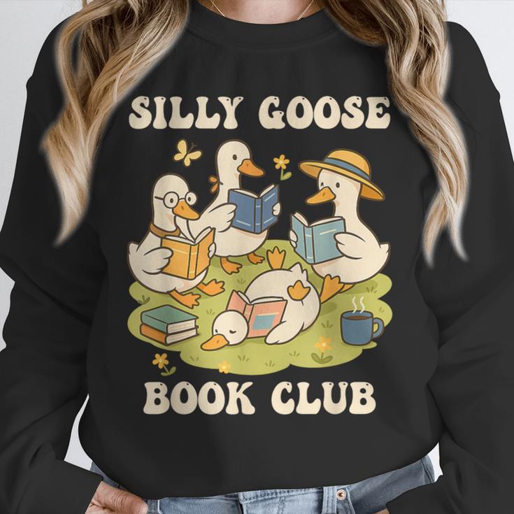 Silly-Goose Book Club Goose And Book Lovers Unisex Sweatshirt