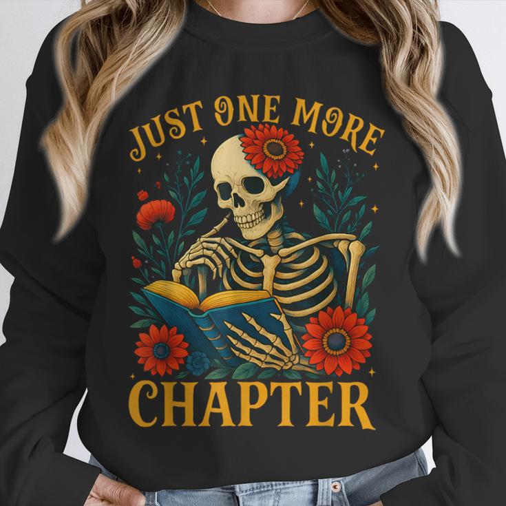 Skeleton Read Book Just One More Chapter Floral Book Lover Unisex Sweatshirt Skeleton Read Book Just One More Chapter Floral Book Lover Unisex Sweatshirt