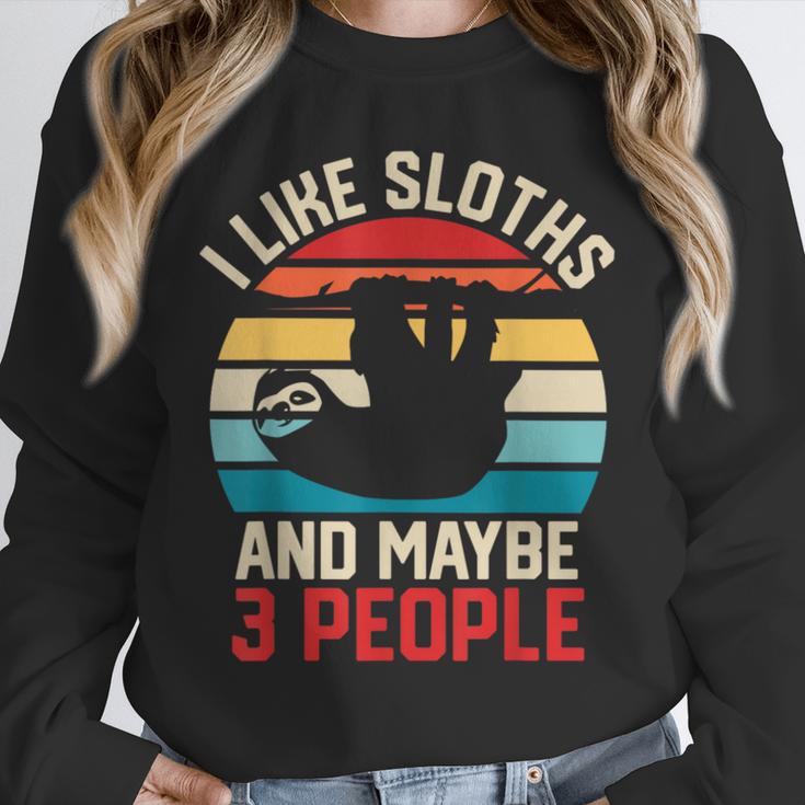 I Like Sloths And Maybe 3 People Sloth Lover Introvert Retro Unisex Sweatshirt I Like Sloths And Maybe 3 People Sloth Lover Introvert Retro Unisex Sweatshirt