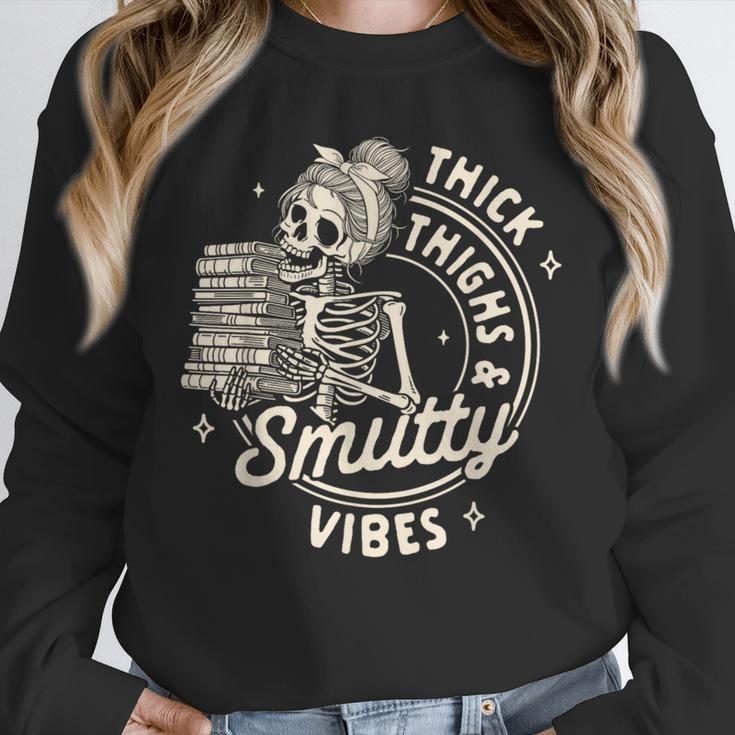 Smut Book Reader Spicy Romance Thick Thighs & Smutty Vibes Unisex Sweatshirt