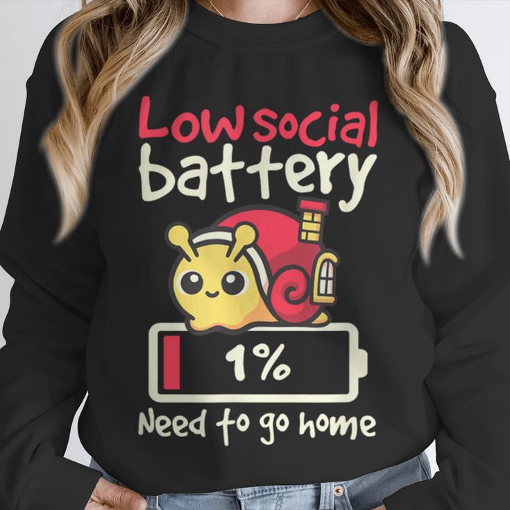 Snail Low Social Battery Need To Go Home Tee For Introvert Unisex Sweatshirt Snail Low Social Battery Need To Go Home Tee For Introvert Unisex Sweatshirt