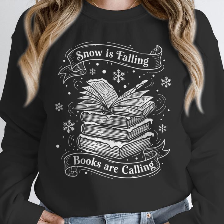 Snow Is Falling Books Are Calling Winter Reading Unisex Sweatshirt Snow Is Falling Books Are Calling Winter Reading Unisex Sweatshirt