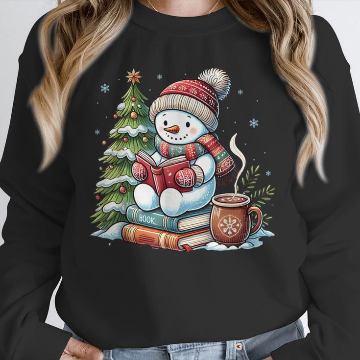 Snowman Reading Book Lovers Christmas Librarian Bookworm Unisex Sweatshirt Snowman Reading Book Lovers Christmas Librarian Bookworm Unisex Sweatshirt