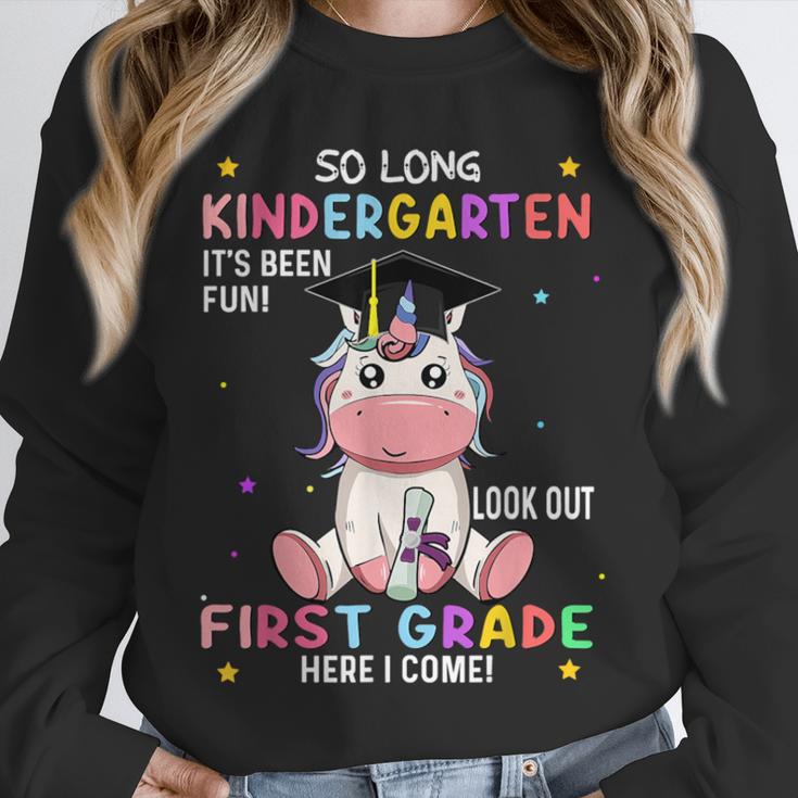So Long Kindergarten Graduation Class 2025 Unicorn Girls Unisex Sweatshirt