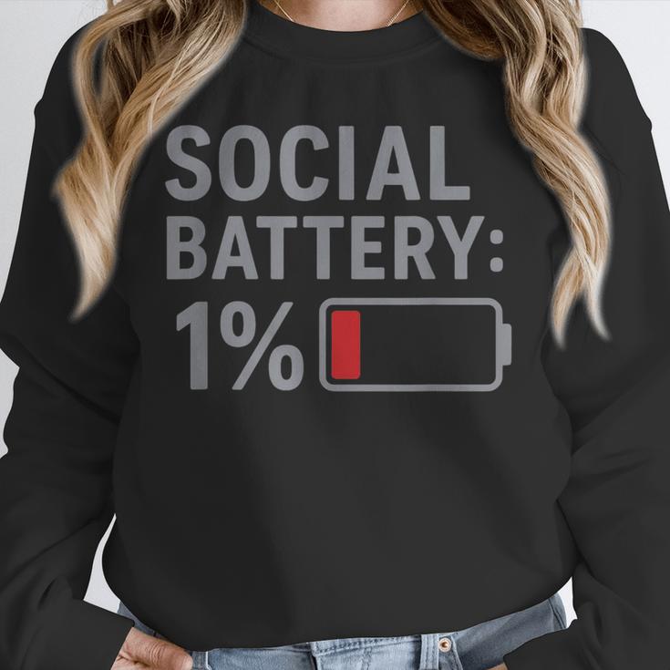 Social Battery 1 Percent Introvert Mood Minimalist Unisex Sweatshirt