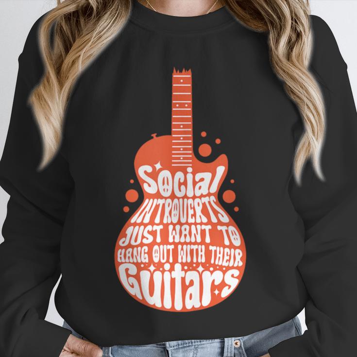 Social Introverts Hang Out With Guitars Musician Guitarist Unisex Sweatshirt Social Introverts Hang Out With Guitars Musician Guitarist Unisex Sweatshirt