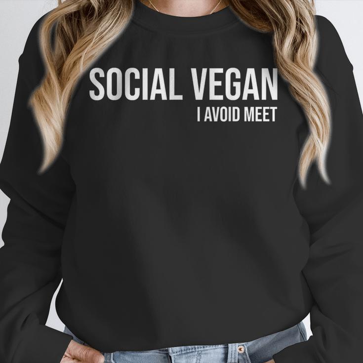 Social Vegan i Avoid Meet Introvert Sarcasm Gift Unisex Sweatshirt Social Vegan i Avoid Meet Introvert Sarcasm Gift Unisex Sweatshirt