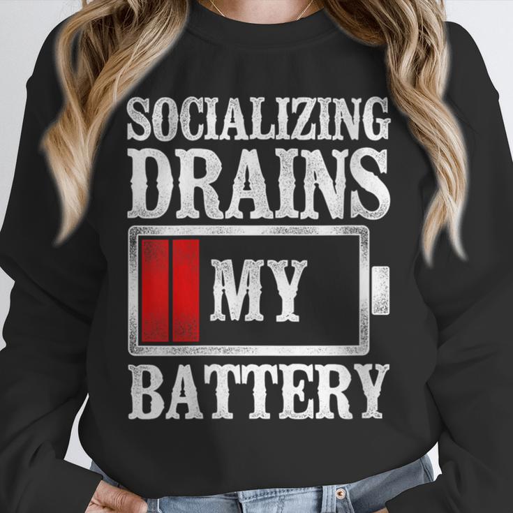 Socializing Drains My Battery Introvert Unisex Sweatshirt
