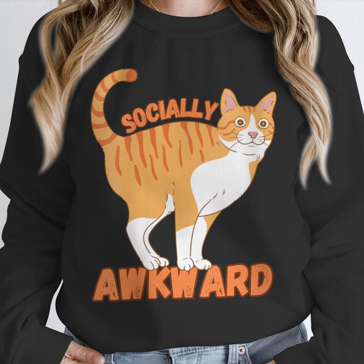 SOCIALLY AWKWARD FUNNY CAT ANTISOCIAL INTROVERT WEIRD Unisex Sweatshirt SOCIALLY AWKWARD FUNNY CAT ANTISOCIAL INTROVERT WEIRD Unisex Sweatshirt