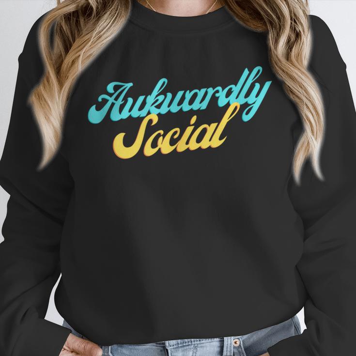 Socially Awkward Introvert Retro Anxious Awkwardly Social Unisex Sweatshirt Socially Awkward Introvert Retro Anxious Awkwardly Social Unisex Sweatshirt