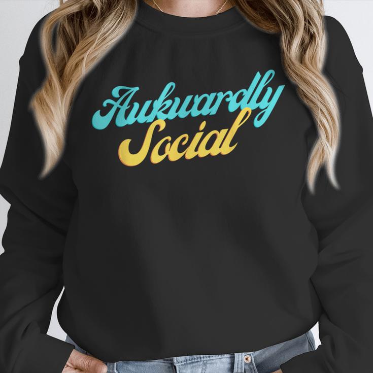 Socially Awkward Introvert Retro Anxious Awkwardly Social Unisex Sweatshirt Socially Awkward Introvert Retro Anxious Awkwardly Social Unisex Sweatshirt