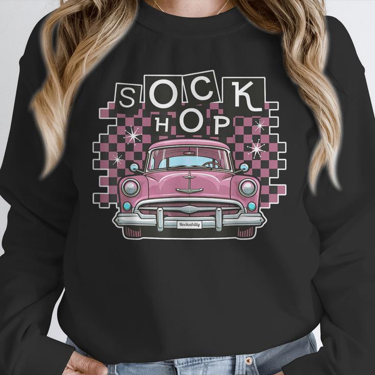 Sock Hop 50s Classic Car Nostalgia 1950s Greaser Unisex Sweatshirt