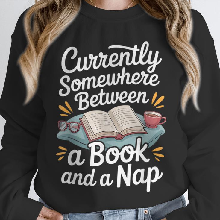 Somewhere Between a Book And a Nap – Cozy Reading Unisex Sweatshirt
