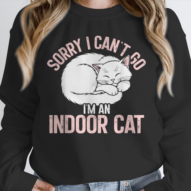 Sorry I Can't Go I'm An Indoor Cat Lazy Humor Introvert Cat Unisex Sweatshirt