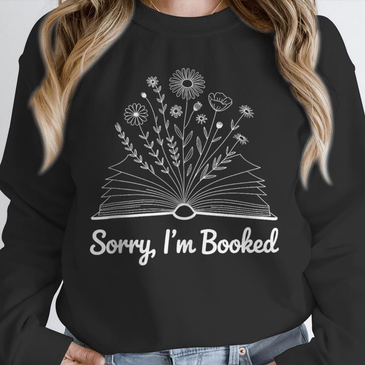Sorry I'm Booked Floral Book Love Cozy Bookworm Reading Unisex Sweatshirt