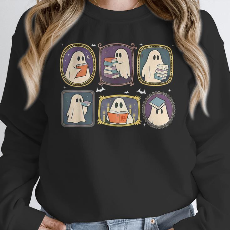 Spooky Teacher Halloween Ghost Reading Book Trick Or Treat Unisex Sweatshirt