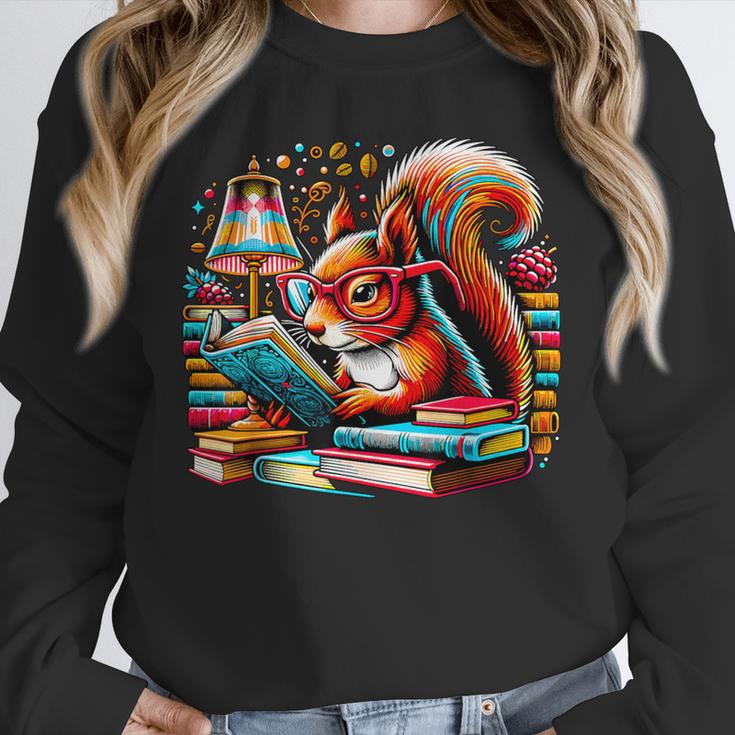 Squirrel Reading a Book Lover Bookworm Unisex Sweatshirt