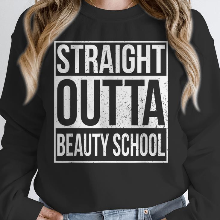 Straight Outta Beauty School Graduation Distressed Unisex Sweatshirt
