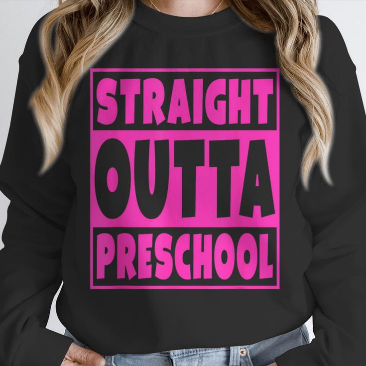 Straight Outta Preschool Class Graduation Pink Unisex Sweatshirt