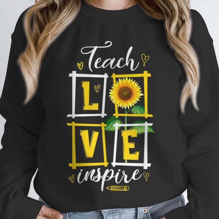 Sunflower Teach Love Inspire Cool Graduation Teacher School Unisex Sweatshirt