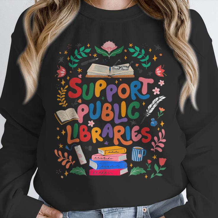 Support Public Libraries Book Nerd Outfit For Book Lovers Unisex Sweatshirt