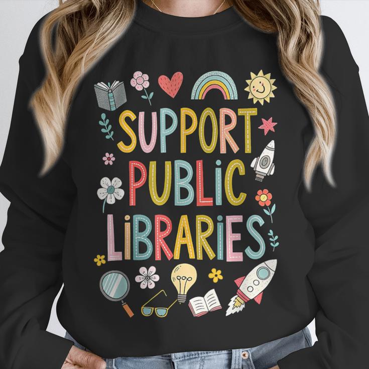 Support Public Libraries Reading Book Nerd Bookworm Literacy Unisex Sweatshirt