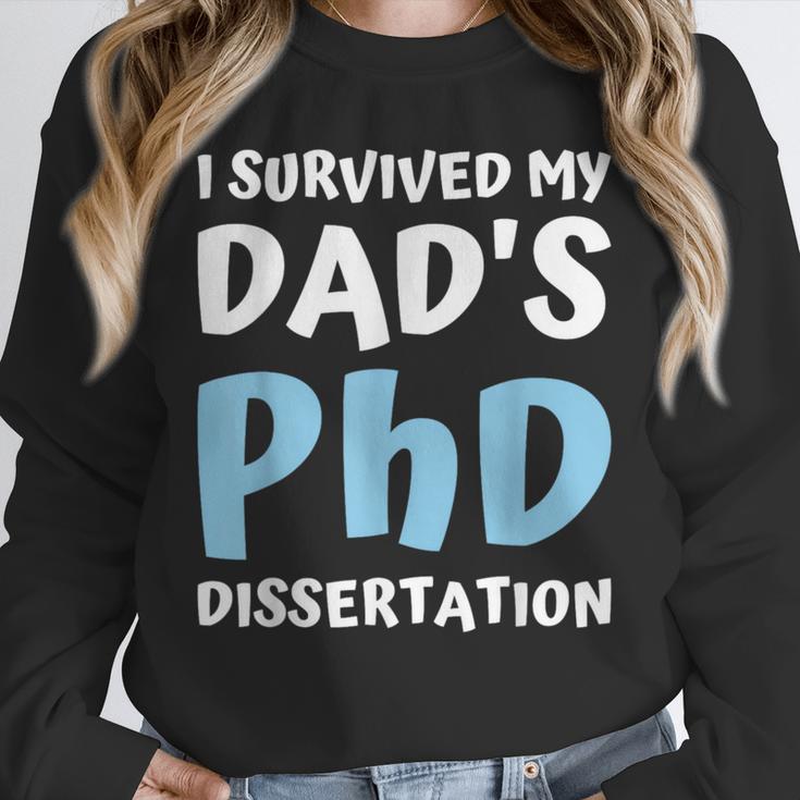 i Survived My Dad's Phd Dissertation College Graduation 2021 Unisex Sweatshirt