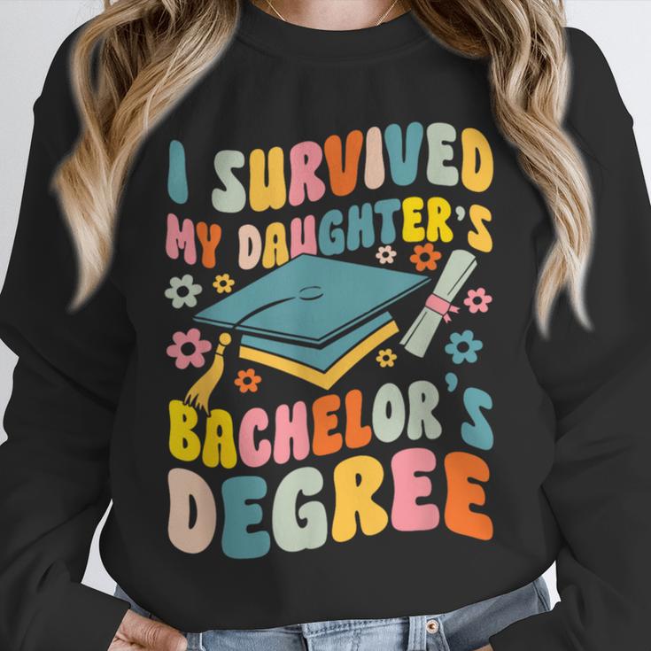 i Survived My Daughter's Bachelors Degree Groovy Graduation Unisex Sweatshirt