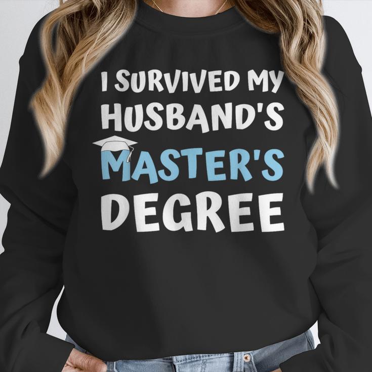i Survived My Husbands Masters Degree College Graduation Unisex Sweatshirt