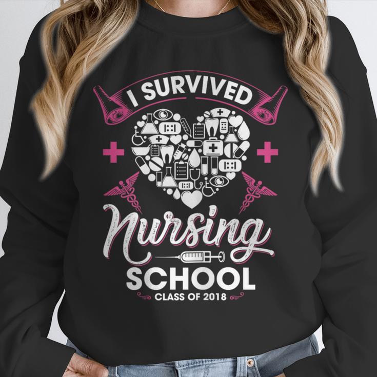 I Survived Nursing School Class Of 2018 Graduation T-Shirt Unisex Sweatshirt
