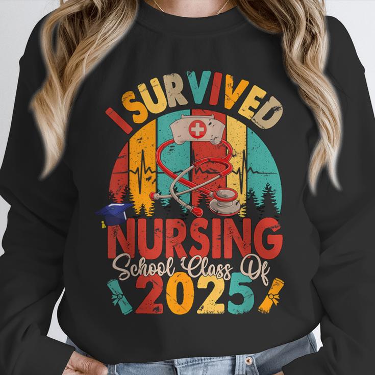 I Survived Nursing School Class Of 2025 Proud Graduation Unisex Sweatshirt