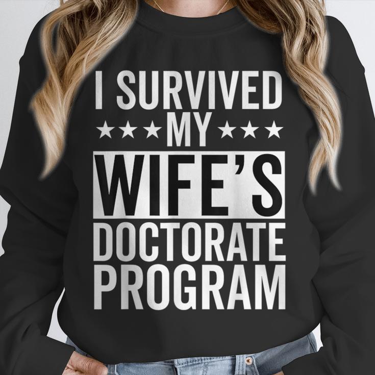 i Survived My Wife Doctorate Program PHD Wife Graduation Unisex Sweatshirt