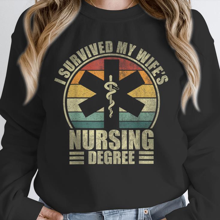 I Survived My Wife's Nursing Degree Nursing Graduation Unisex Sweatshirt