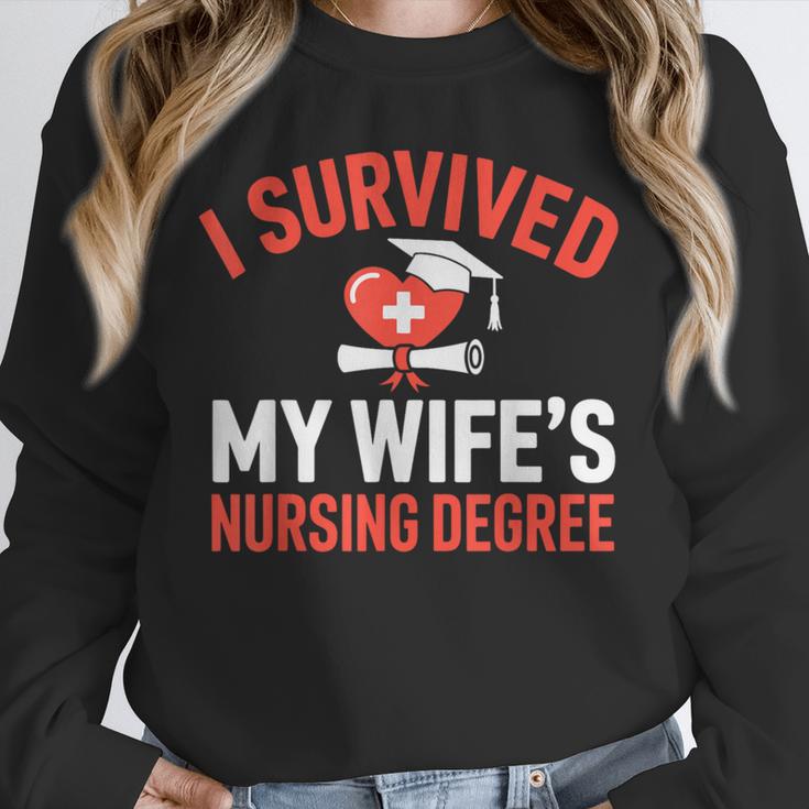 I Survived My Wife's Nursing Degree Rn Graduation Nurse Unisex Sweatshirt