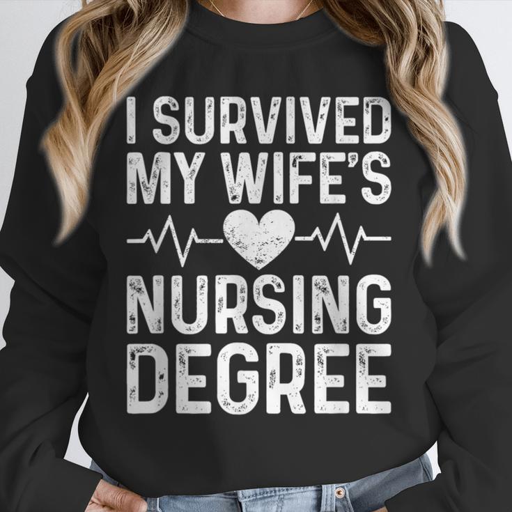I Survived My Wife's Nursing Degree School Graduation Unisex Sweatshirt