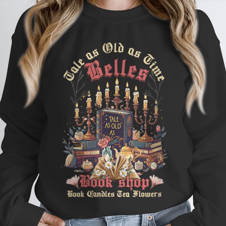 Tale As Old As Time Belles Book Shop Book Candles Tea Flower Unisex Sweatshirt